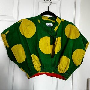 Dye Lab green & yellow multiprint crop top